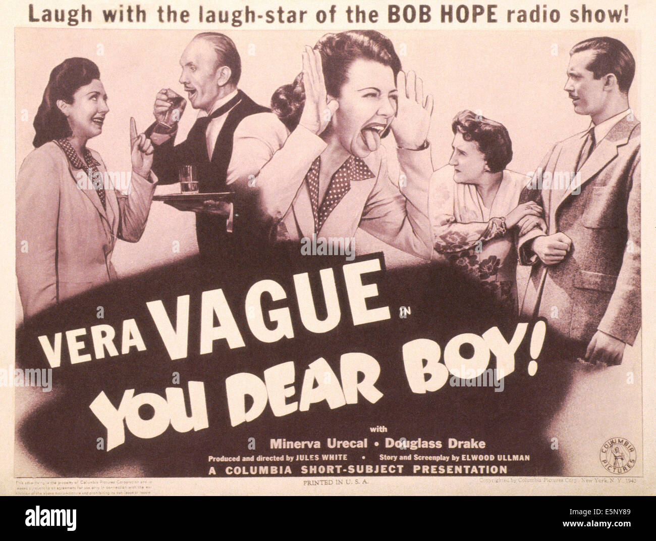 SIE lieber junge, US Lobbycard, vom Zentrum: Vera Vague, (aka Barbara Jo Allen0, Minerva Urecal, Johnny Mitchell, (aka Douglas Stockfoto