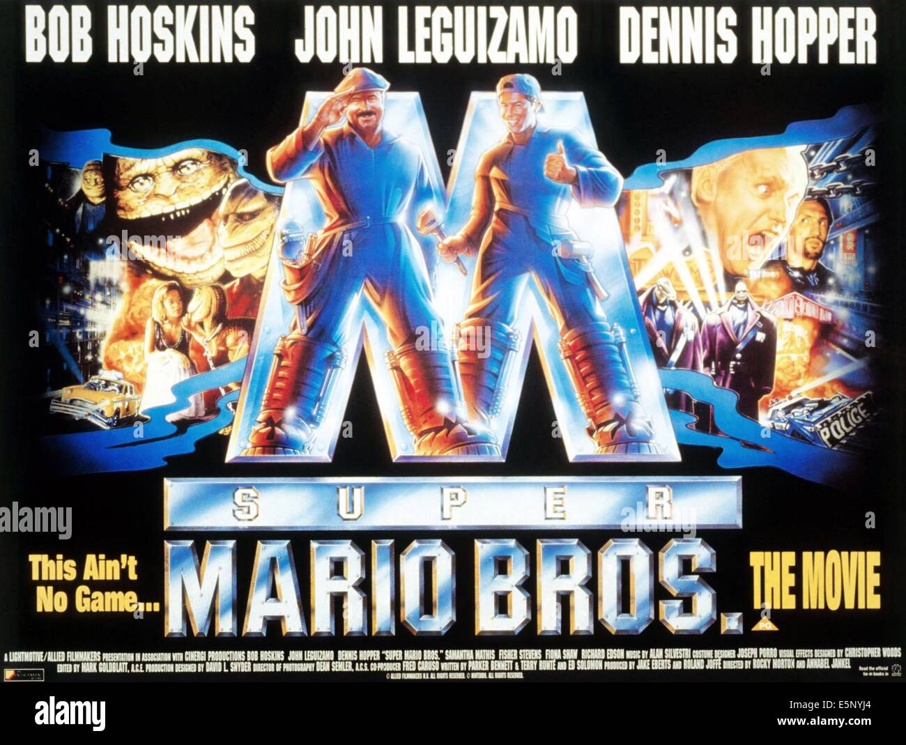 SUPER MARIO Bros (aka SUPER MARIO BROTHERS), von links: Bob Hoskins, John Leguizamo, 1993, © Buena Vista/Courtesy Everett Stockfoto