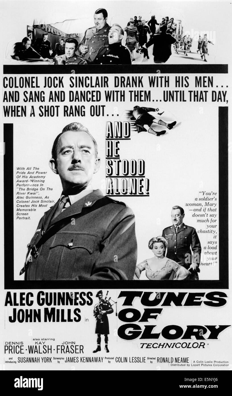 TUNES OF GLORY, Alec Guinness (Mitte rechts), 1960, tog1960ur-fsct07, Foto: Everett Collection (tog1960ur-fsct07) Stockfoto