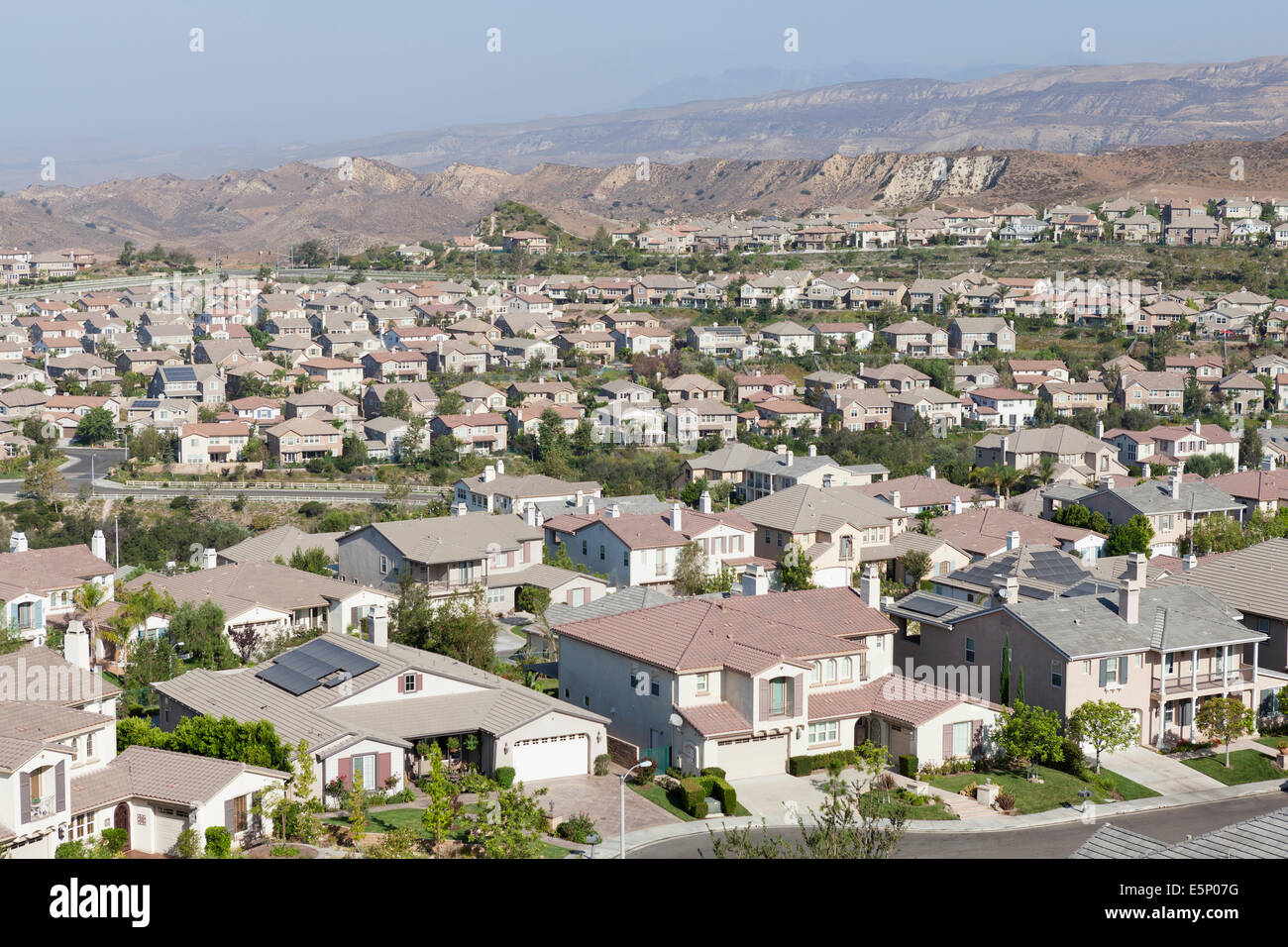 Neuen Vorstadtgemeinschaft in Ventura County Simi Valley in der Nähe von Los Angeles, Kalifornien. Stockfoto