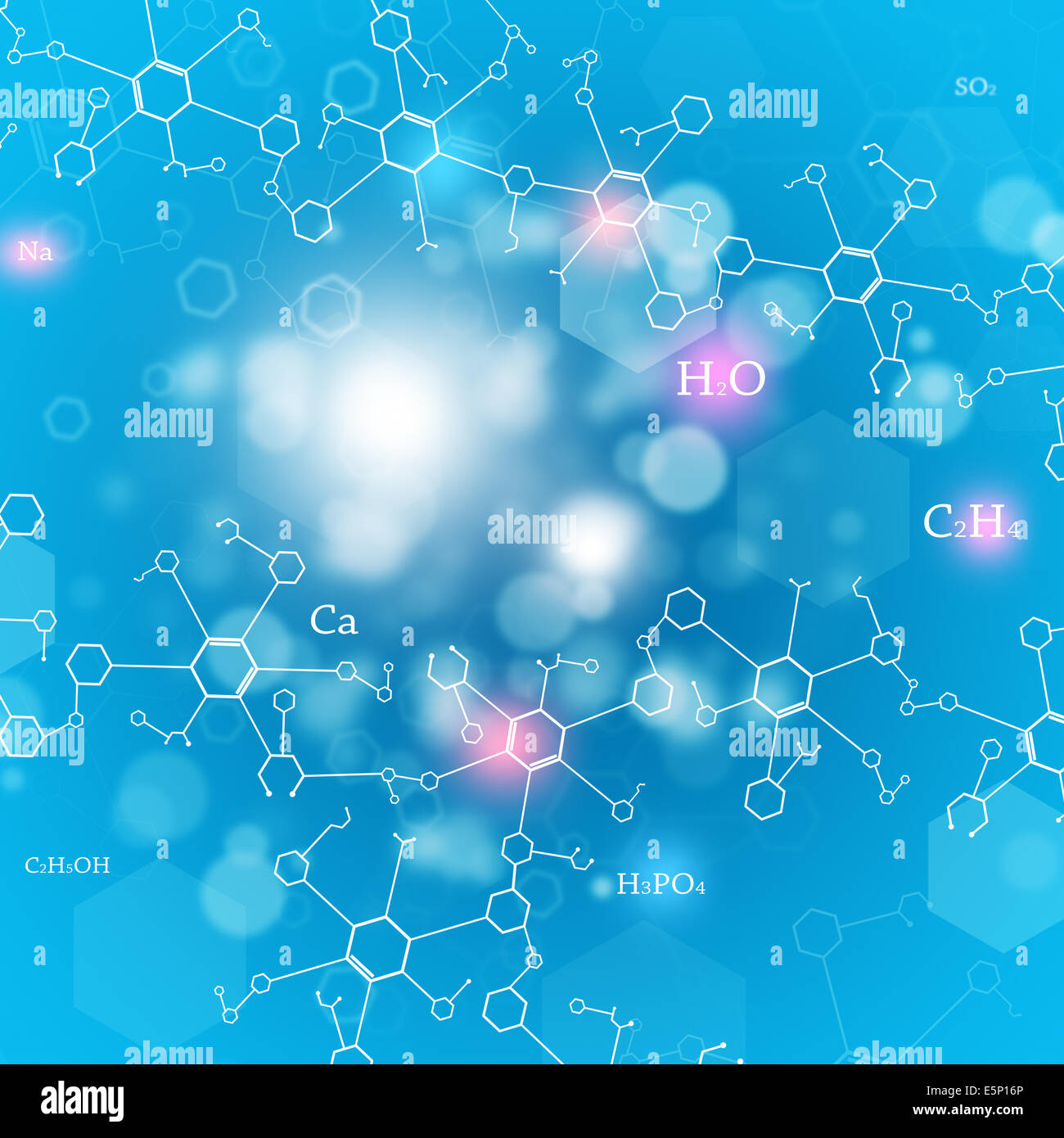 abstrakte Wissenschaft und Technik Hintergrund mit Chemie-Elementen Stockfoto