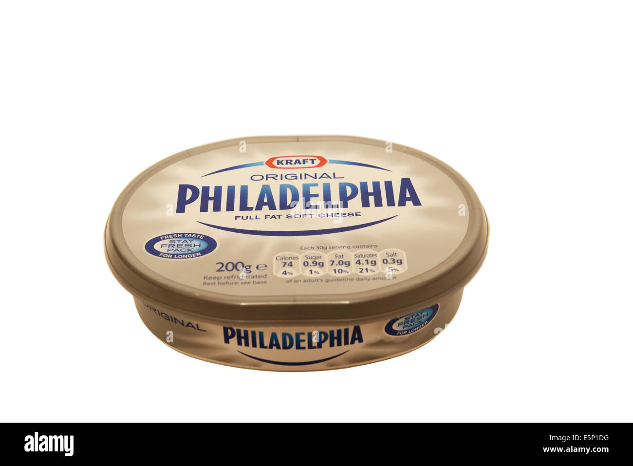 Philadelphia voll Fett Weichkäse Stockfoto