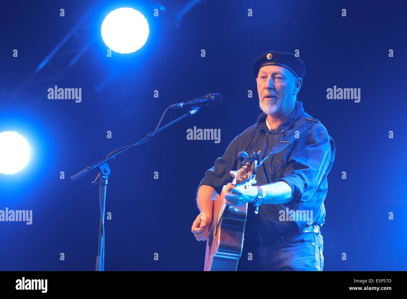 Richard Thompson am Cambridge Folk Festival am 1. August erscheinen. Stockfoto