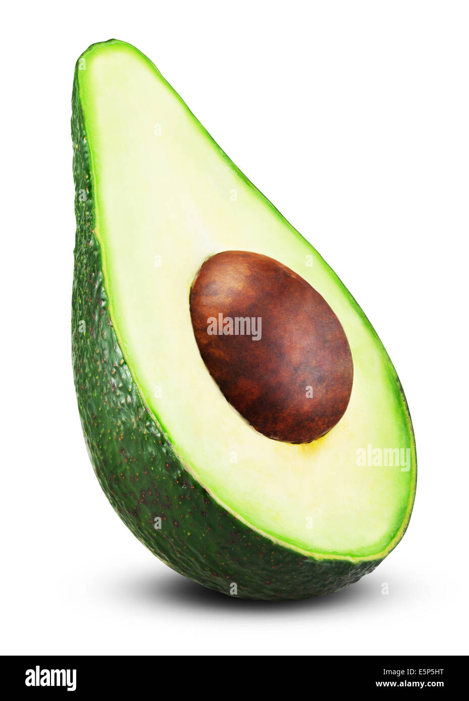 Avocado Scheibe isoliert auf einem weißen Hintergrund. Clipping-Pfad Stockfoto