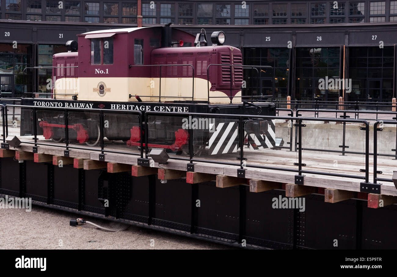 Eine Lokomotive im Toronto Railway Heritage Museum. Stockfoto