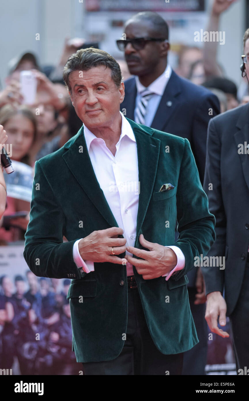 Sylvester Stallone besucht die Weltpremiere von The Expendables 3 am 08.04.2014 im ODEON Leicester Square, London. Personen im Bild: Sylvester Stallone. Bild von Julie Edwards Stockfoto