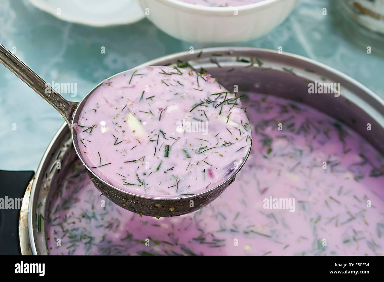 Rote Bete Suppe Stockfoto