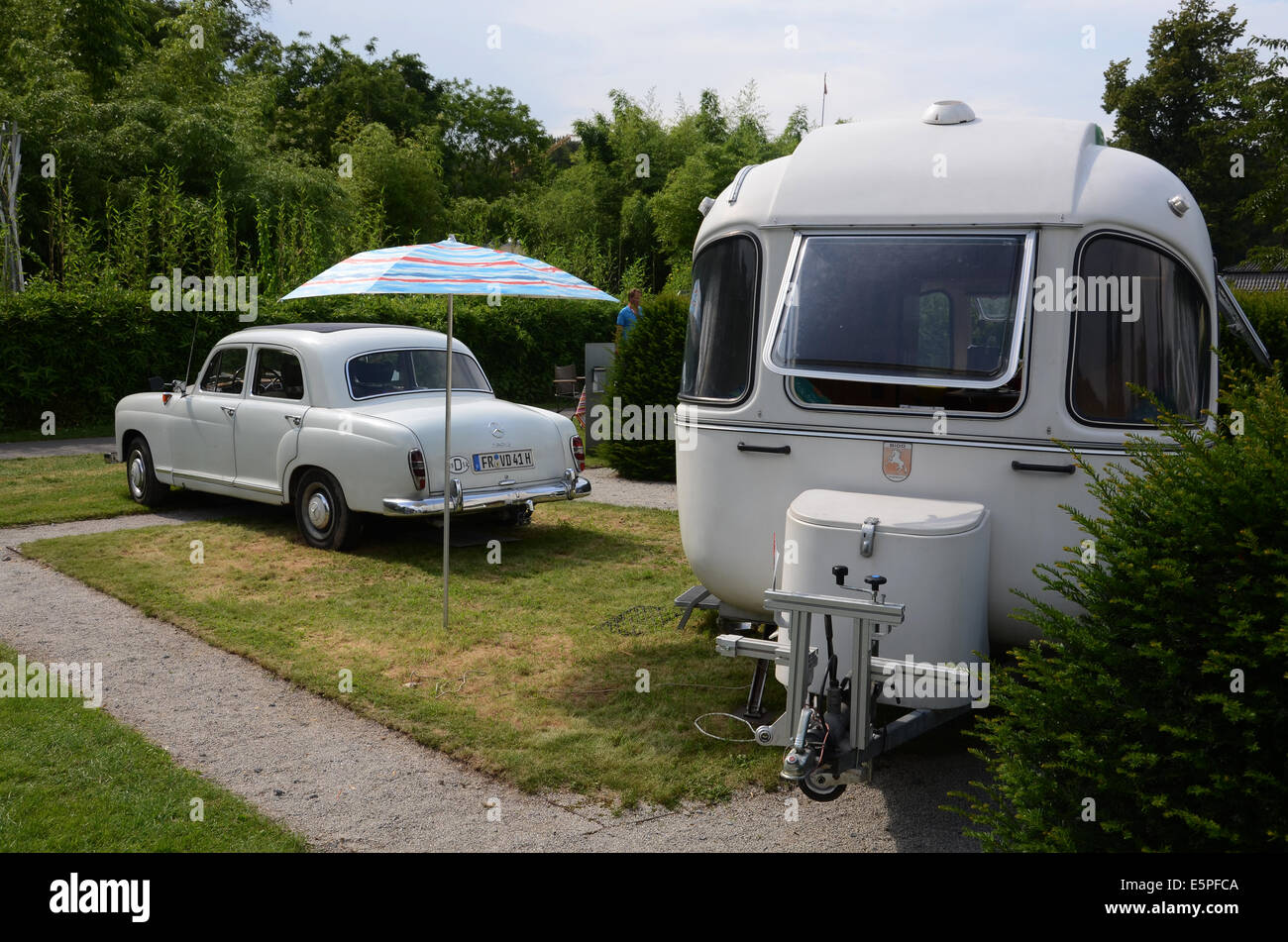 nostalgische camping bei den Classic Days 2014, Schloss Dyck Deutschland Stockfoto