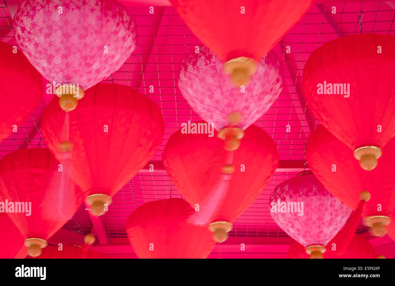 Chinese New Year Laternen, Kowloon Bay, Kowloon, Hong Kong, China, Asien Stockfoto