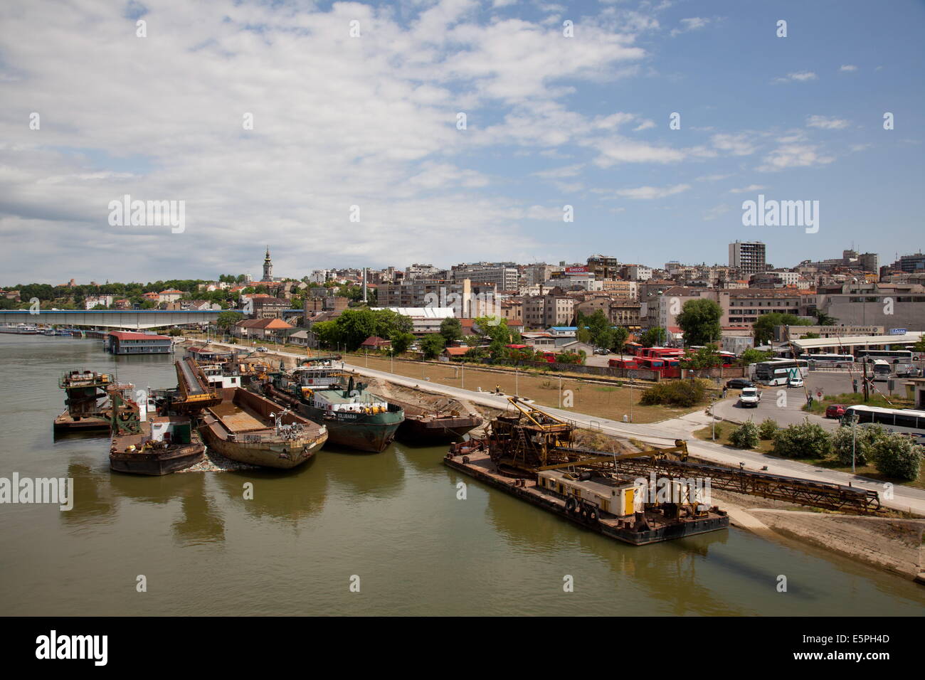 Fluss Sava und Belgrad in den Hintergrund, Belgrad, Serbien, Europa Stockfoto