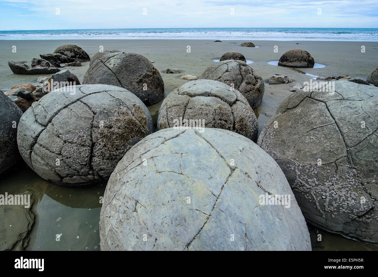 Moeraki Boulders, Koekohe Strand, Südinsel, Neuseeland, Pazifik Stockfoto