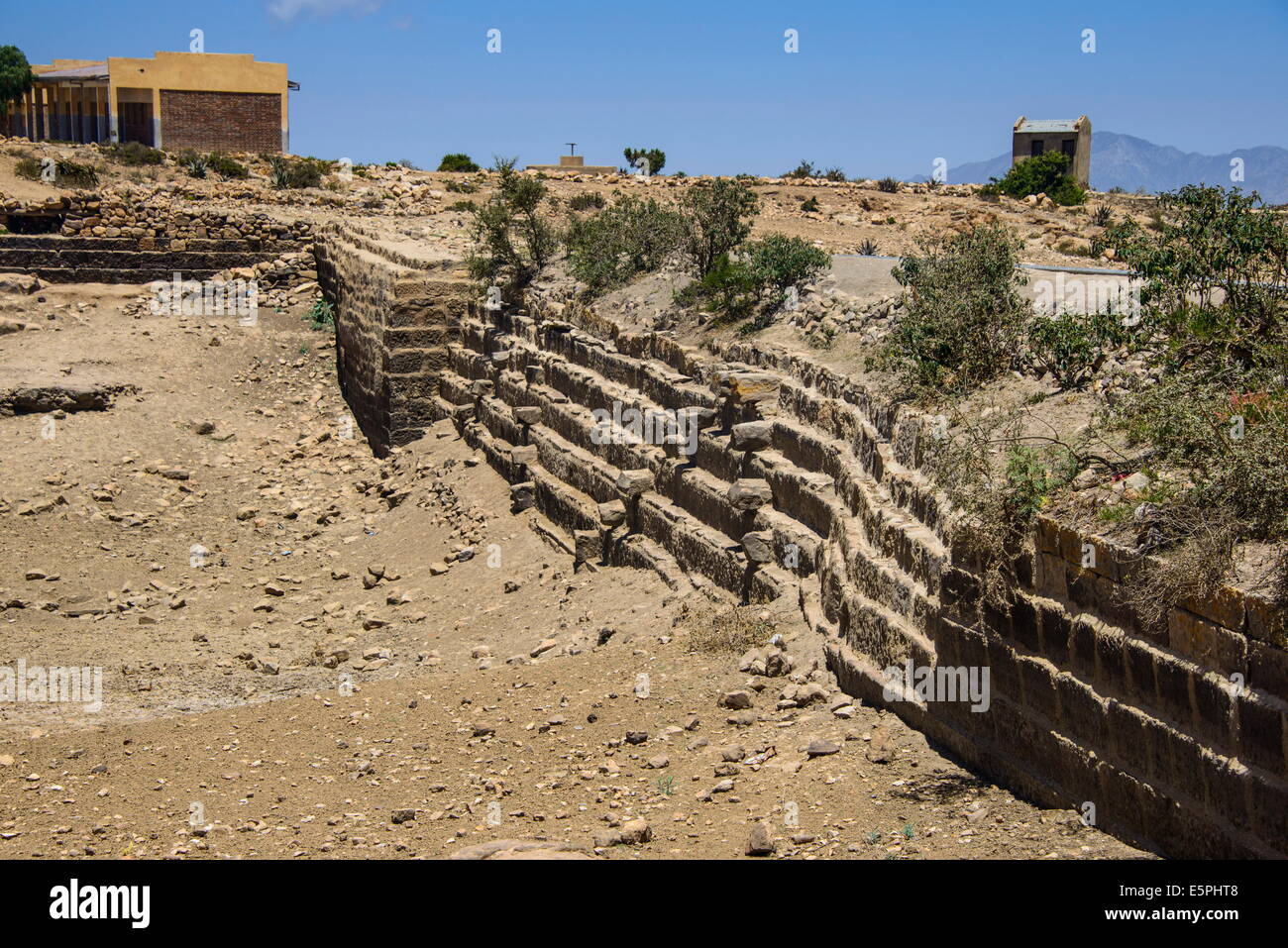 Alten Sahira Damm in der Pre-Aksumite Siedlung von Qohaito, Eritrea, Afrika Stockfoto