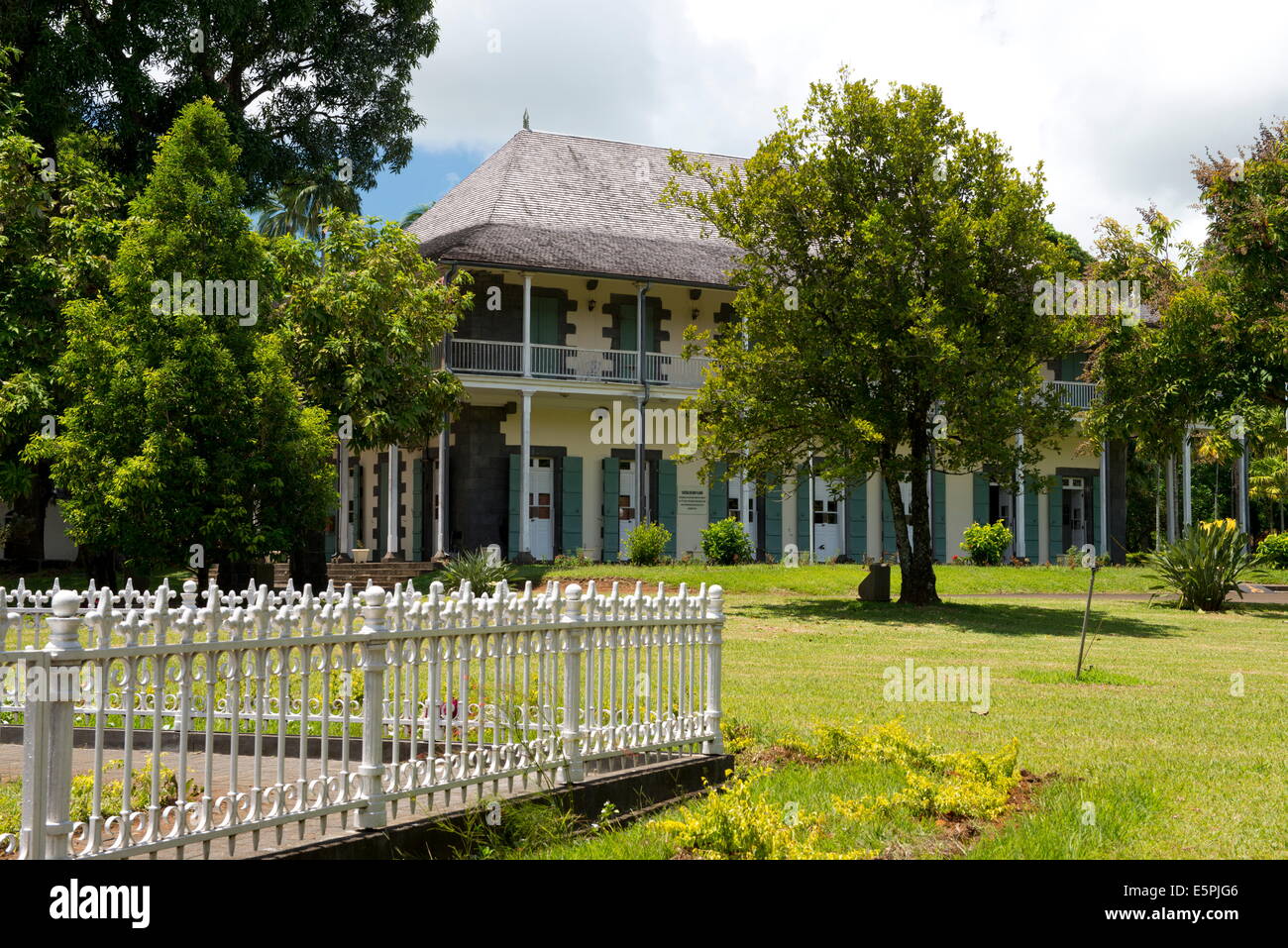 Das Chateau de Mon Plaisir am Seewoosagur Ramgoolam Royal Botanical Garden Pamplemousses, Mauritius, Indischer Ozean, Afrika Stockfoto