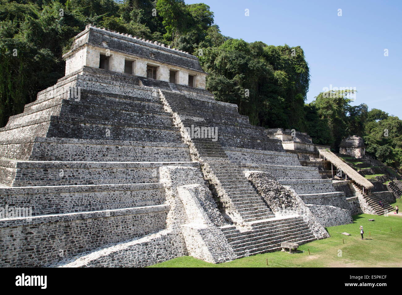 Tempel der Inschriften in Palenque archäologischer Park, UNESCO World Heritage Site, Palenque, Chiapas, Mexiko, Nordamerika Stockfoto