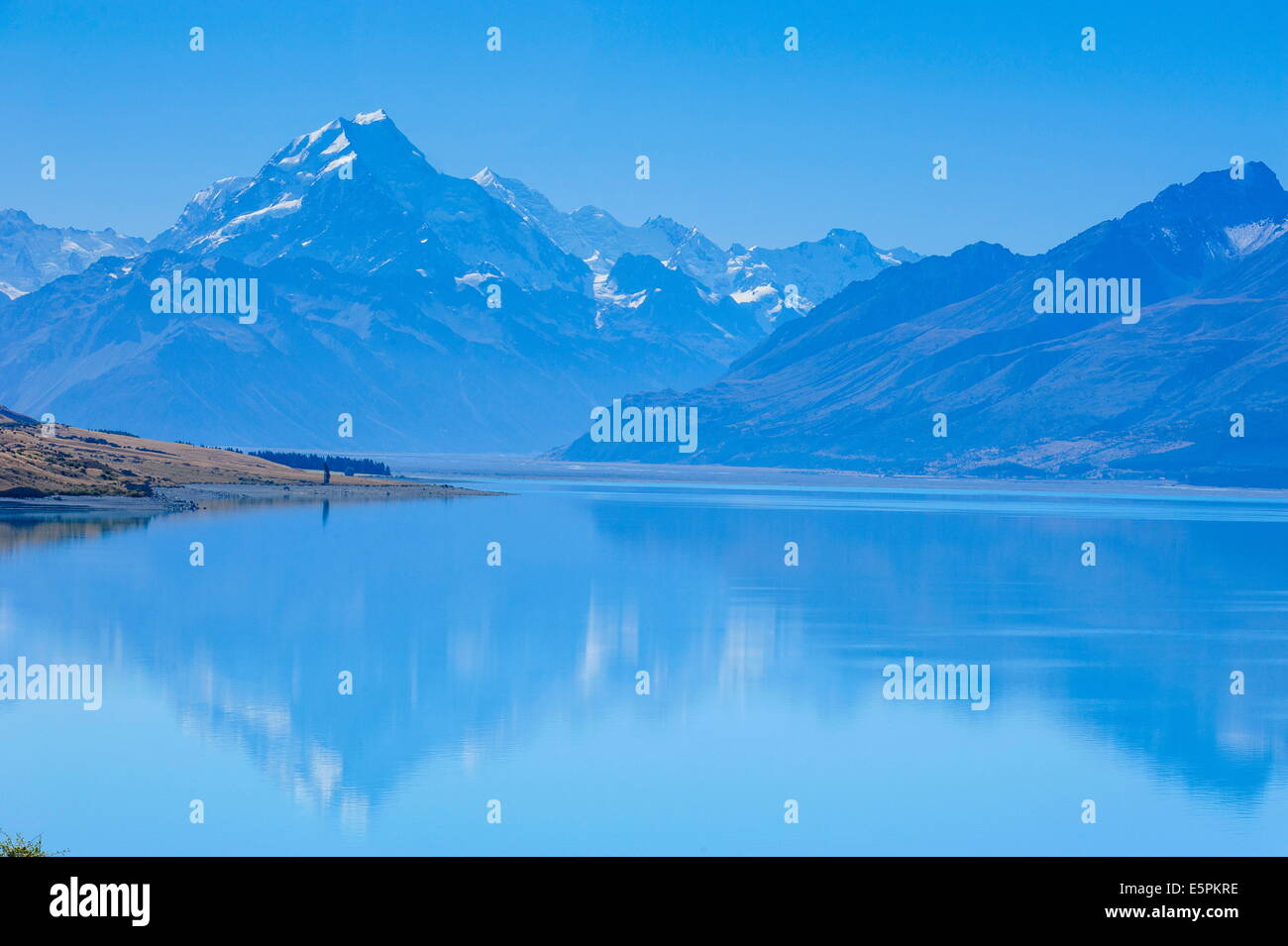 Lake Pukaki, Mount Cook National Park, UNESCO-Weltkulturerbe, Südinsel, Neuseeland Stockfoto