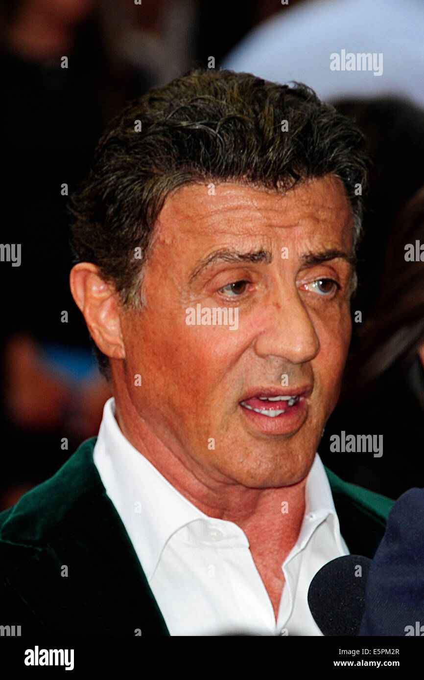 London, UK. 4. August 2014. Sylvester Stallone besuchen die Weltpremiere von The Expendables 3 an der Odeon Leicester Square in London, am 4. August 2014 Credit: Peter Phillips/Alamy Live News Stockfoto