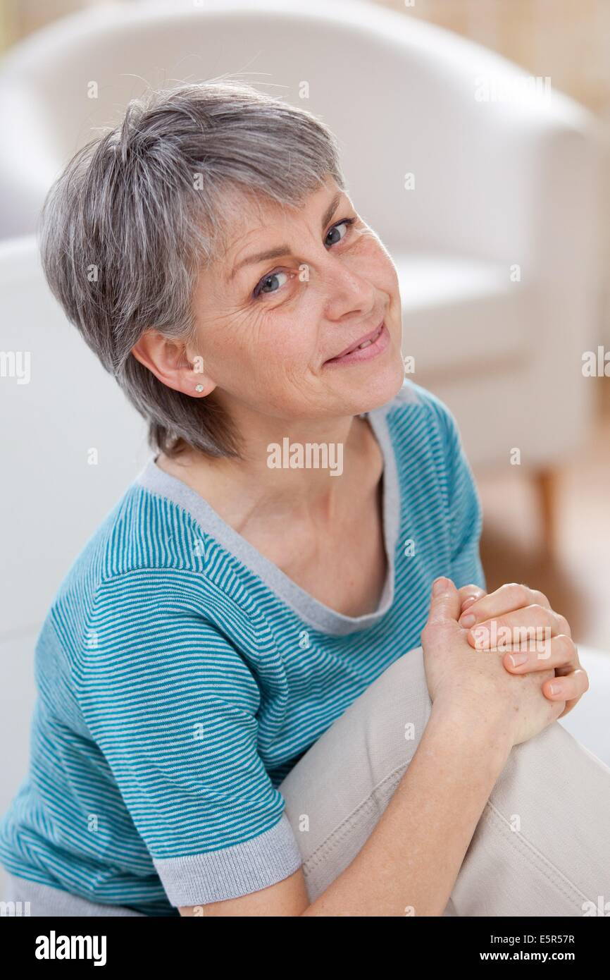 Portrait einer älteren Frau. Stockfoto