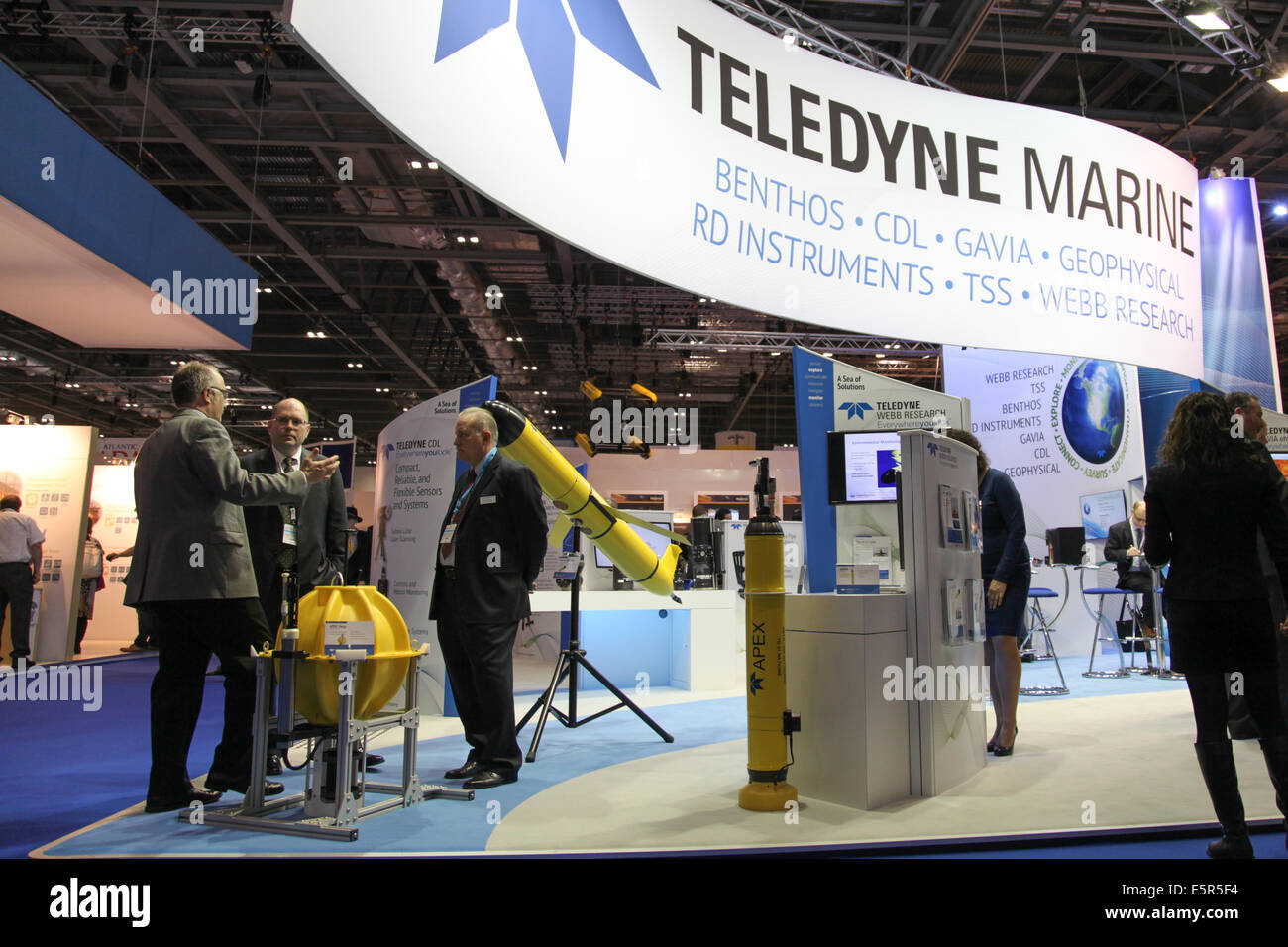 Meereskunde International, die 3-tägige Veranstaltung im ExCeL Centre in London Docklands im Jahr 2014. Stockfoto