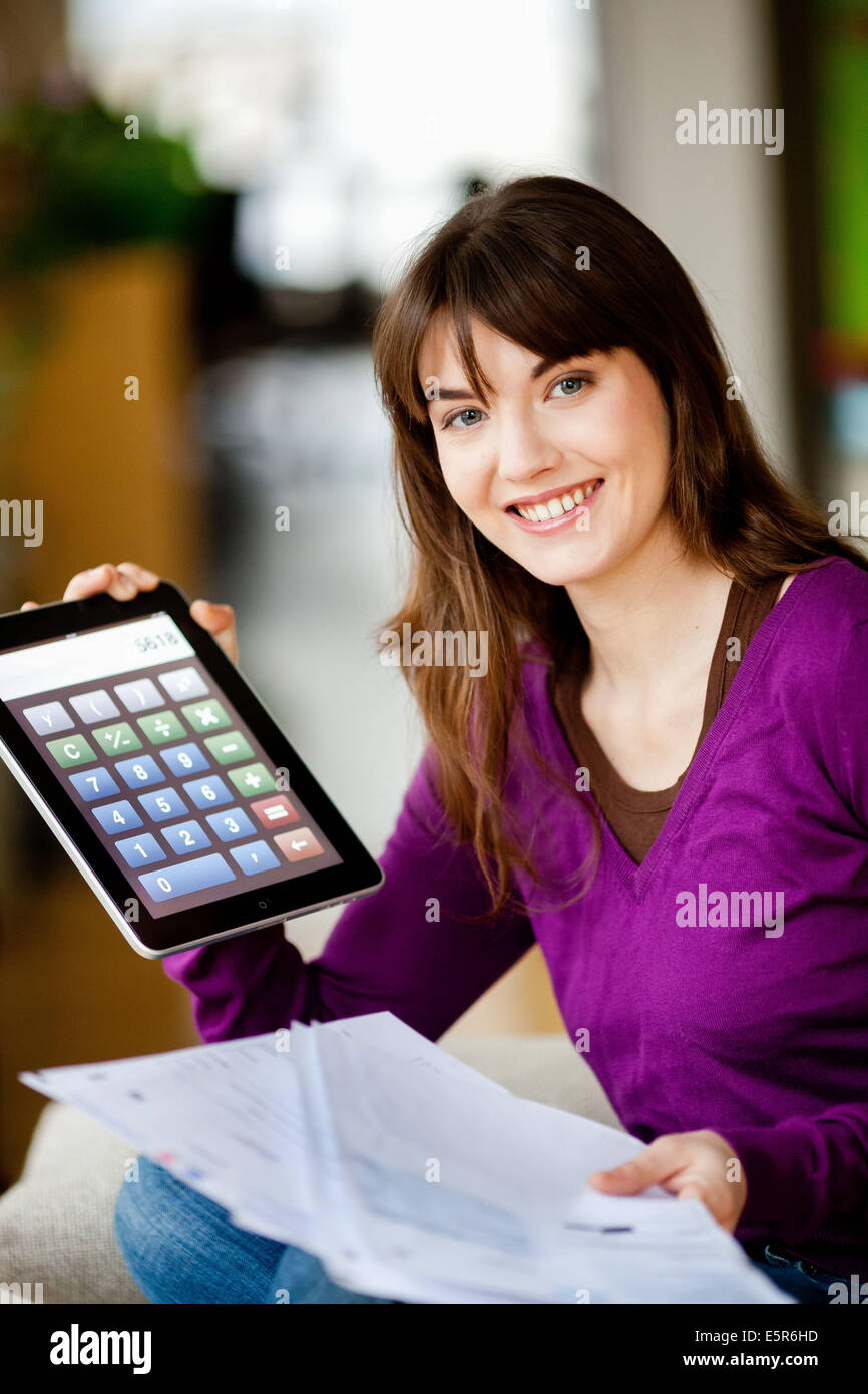 Frau mit administrativen arbeiten. Stockfoto