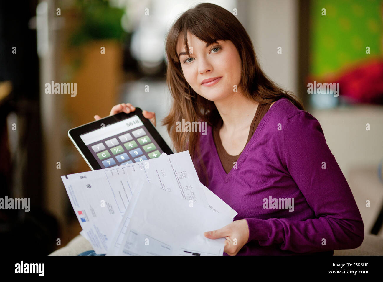 Frau mit administrativen arbeiten. Stockfoto