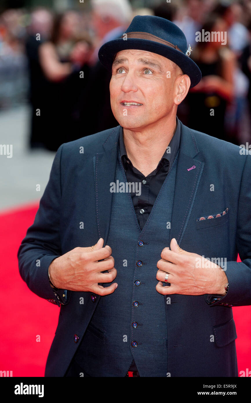 London, UK. 4. August 2014. Vinnie Jones The Expendables 3 World Premier besucht The Expendables 3 Welt-Premiere, am Odeon Leicester Square in London, England. 4. August 2014 Credit: Brian Jordan/Alamy Live News Stockfoto