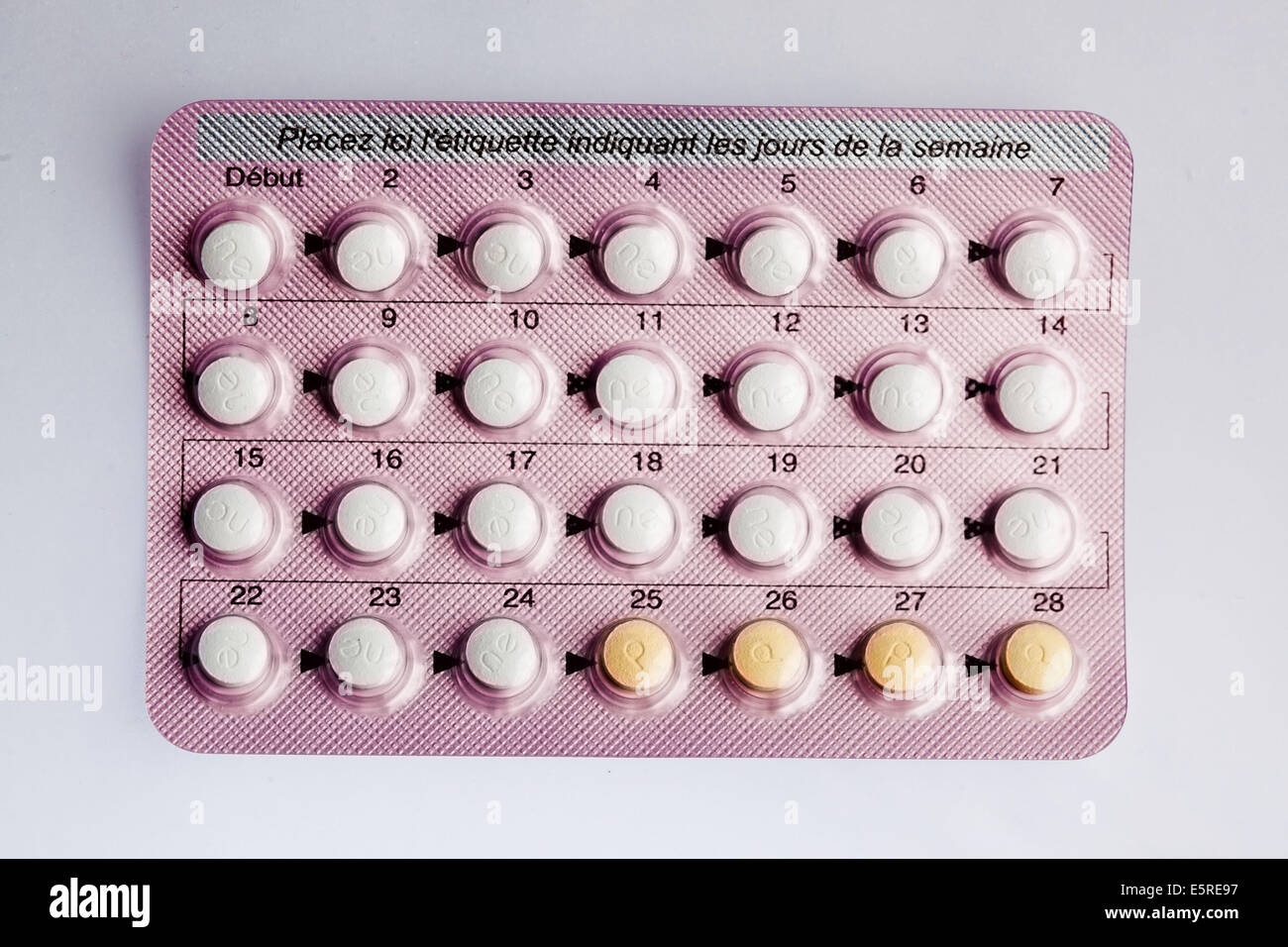 Antibaby-Pille, natürliche Östrogene enthalten. Stockfoto