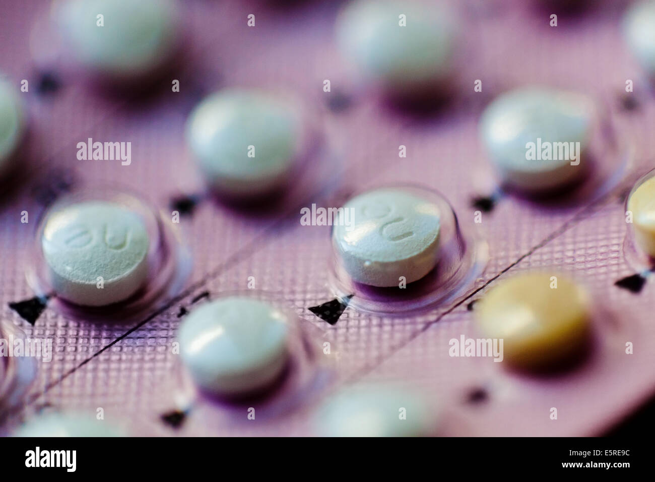 Antibaby-Pille, natürliche Östrogene enthalten. Stockfoto