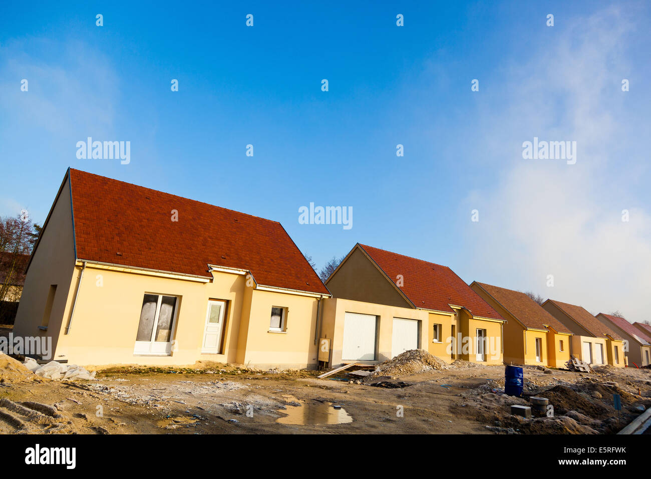Häuser im Bau. Stockfoto