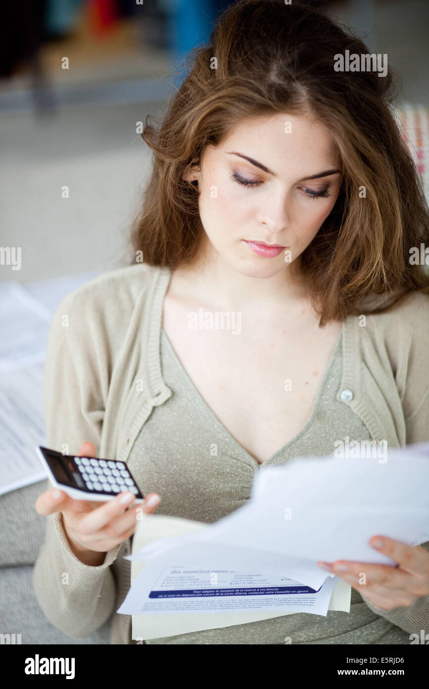 Frau mit administrativen arbeiten. Stockfoto