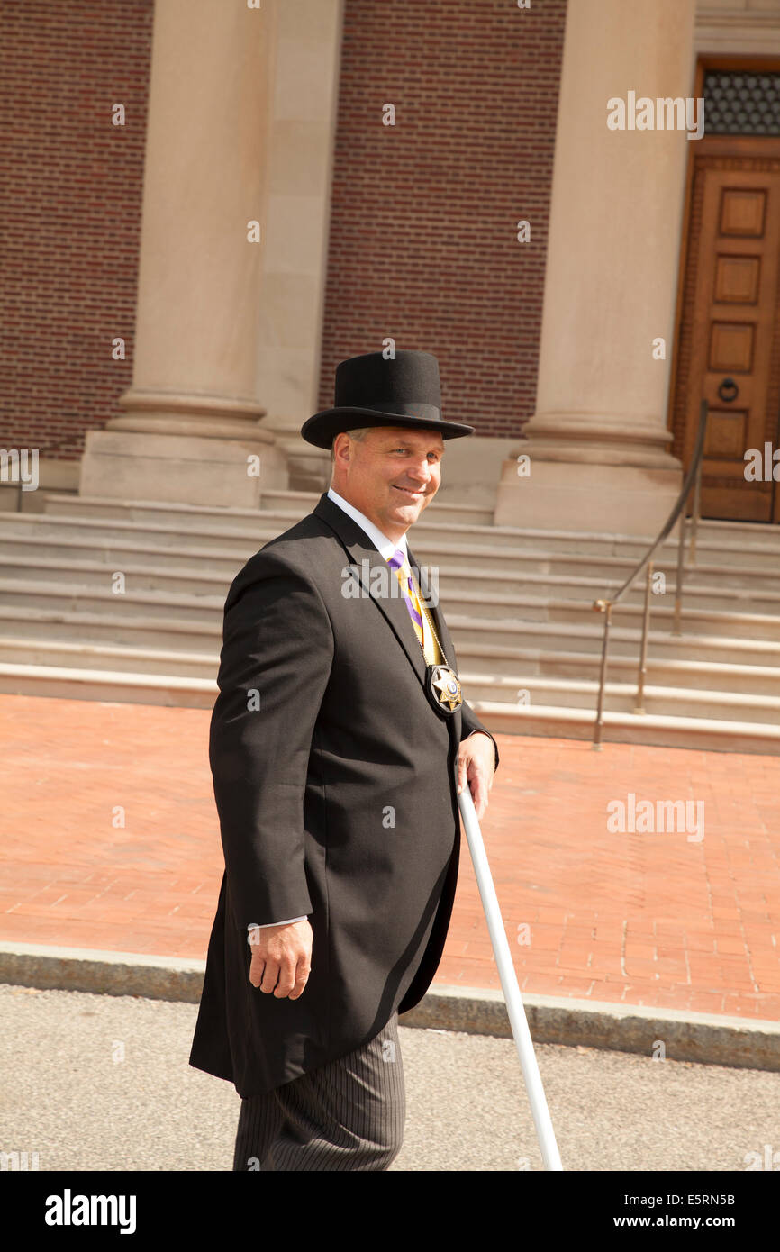 Berkshire County Sheriff führt traditionell Parade zur Abschlussfeier am Williams College in Williamstown, Massachusetts. Stockfoto