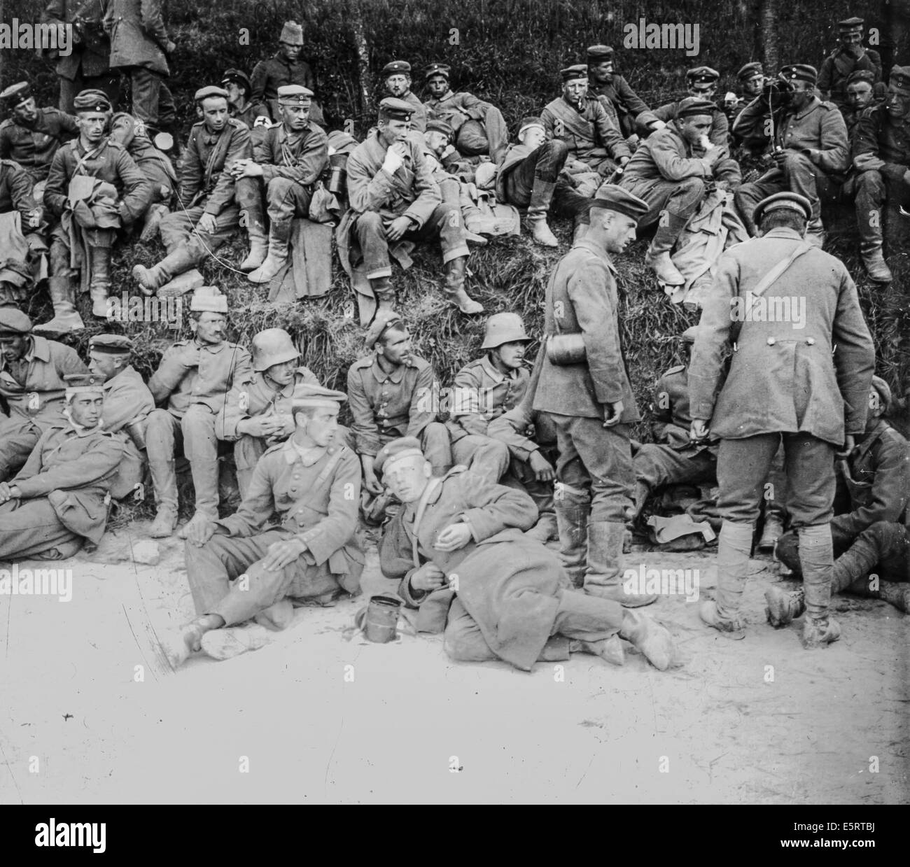 Deutschen Kriegsgefangenen im ersten Weltkrieg, Frankreich. Stockfoto
