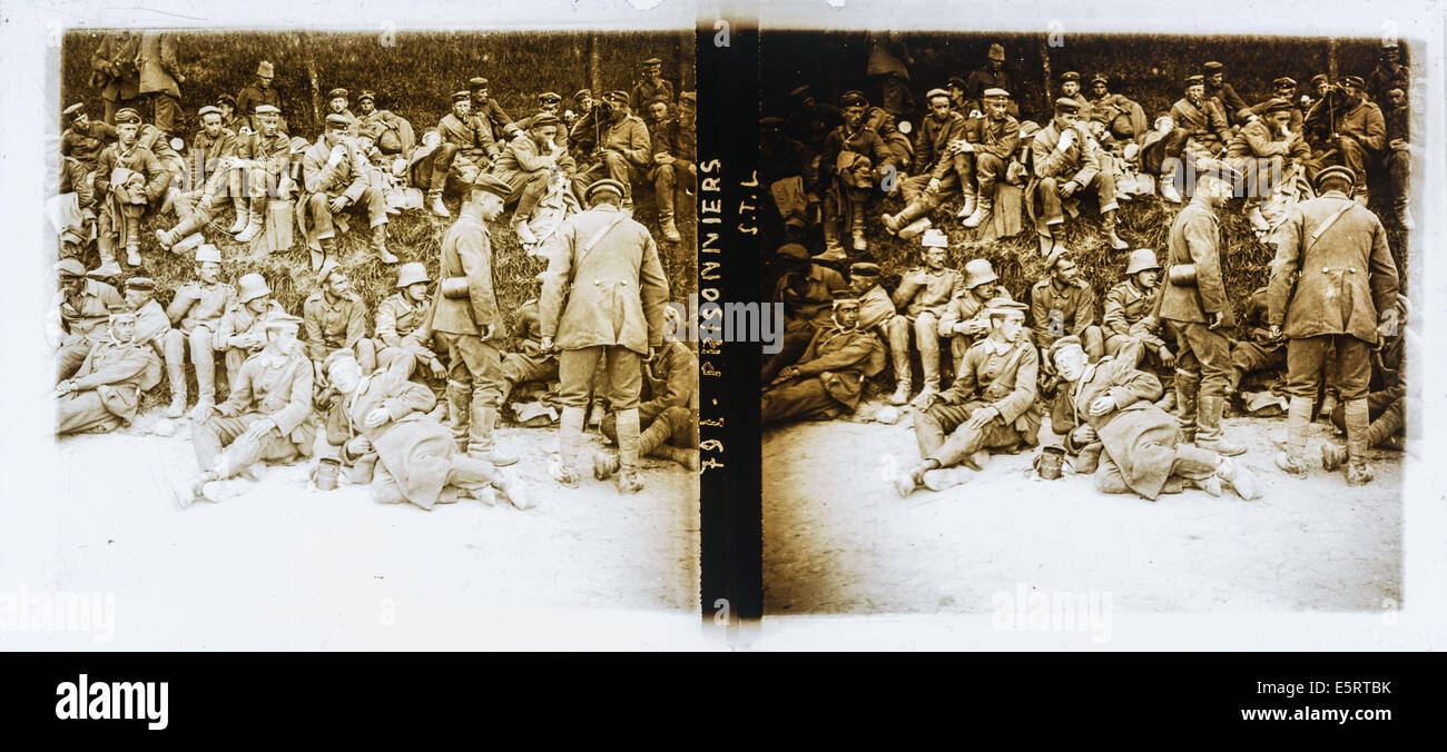 Deutschen Kriegsgefangenen im ersten Weltkrieg, Frankreich. Stockfoto