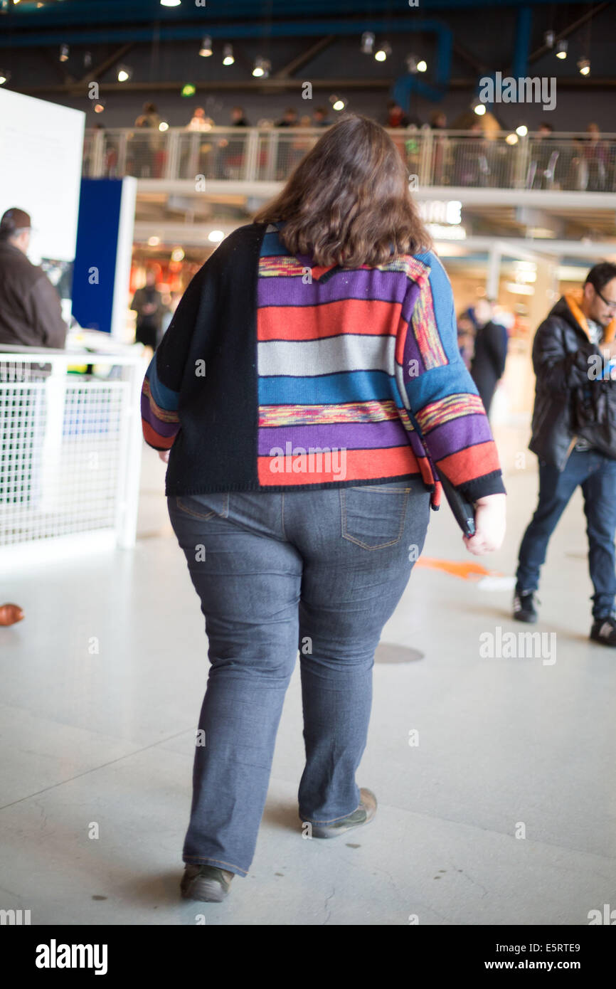 Übergewichtige Frau. Stockfoto