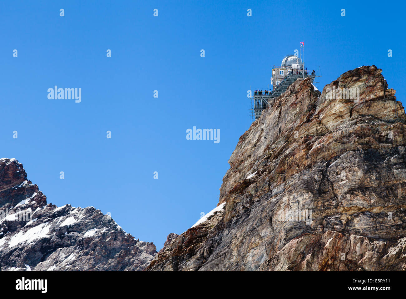 Sphinx-Observatorium Höhenlage in Jungfraujoch pass in der Schweiz Stockfoto