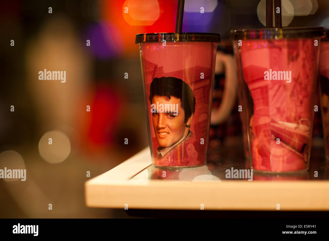 Elvis-Souvenirs in Hollywood Boulevard Laden namens La La Land, Los Angeles, California, Vereinigte Staaten von Amerika Stockfoto