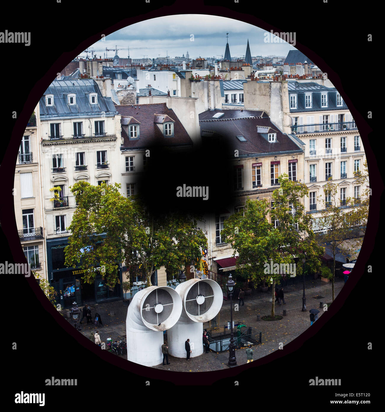 Vision einer Person durch altersbedingte Makula Degeneration (ARMD) betroffen. Stockfoto