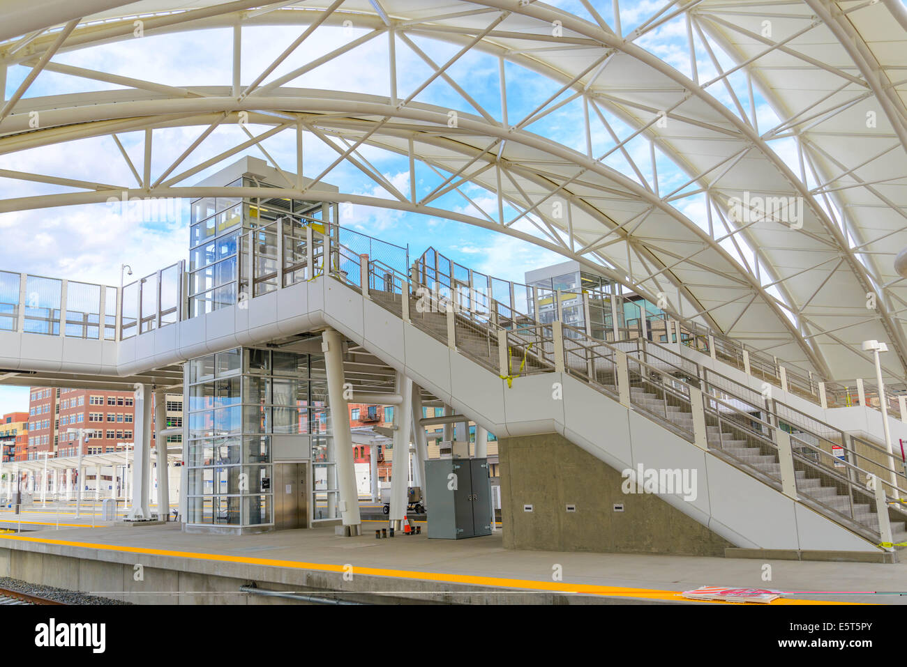 Neuzugang zur historischen Union Station in der Innenstadt von Denver Colorado Stockfoto