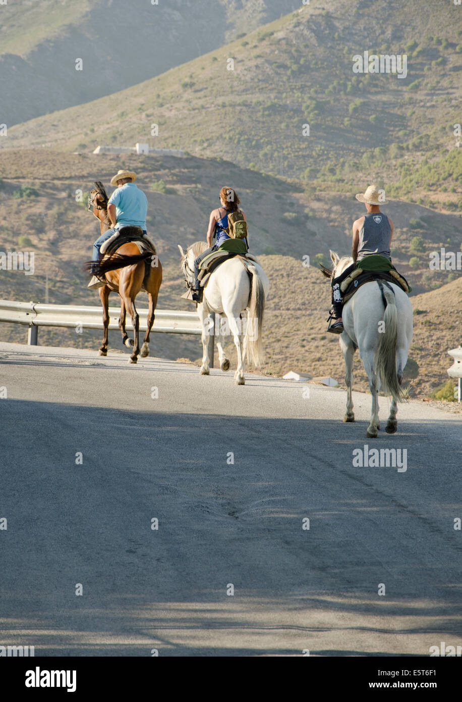 Reiten-Reise durch die Berge im Süden Spaniens, Mijas, Malaga. Stockfoto