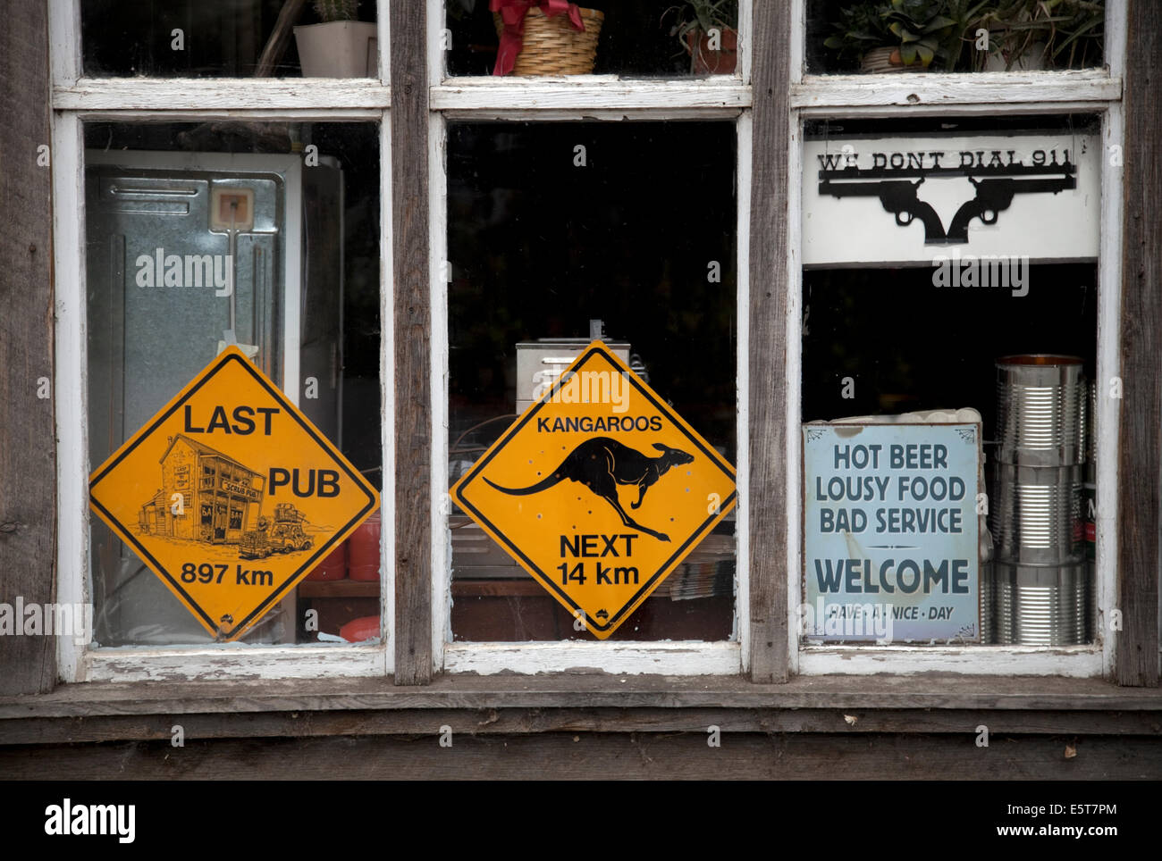 Schaufenster in Imnaha, Oregon. Stockfoto