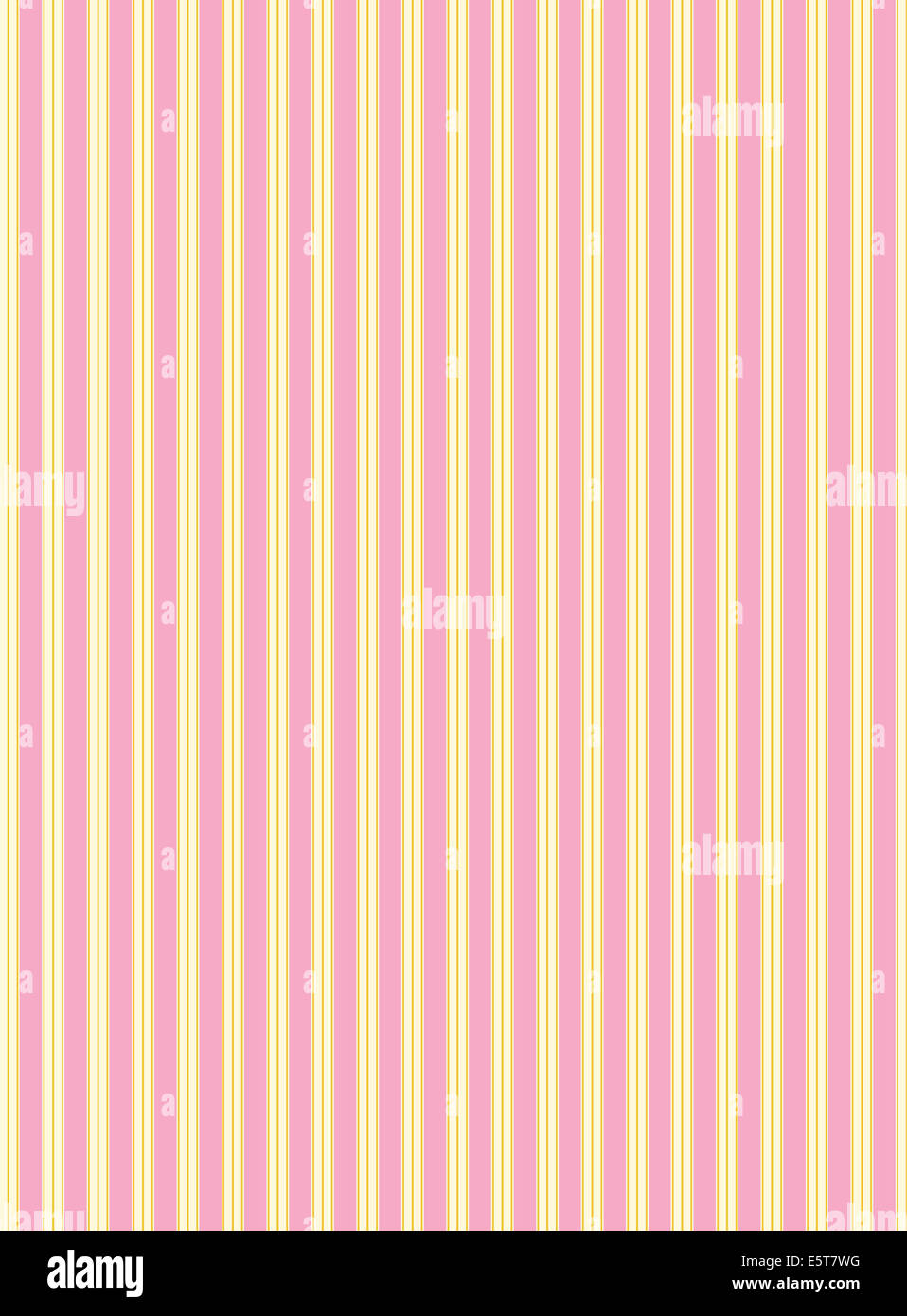 Teil einer Serie.  Swatch gestreiften Stoff Tapete in Pink, Gold und Ecru, der Valentine Grenzen entspricht. Stockfoto
