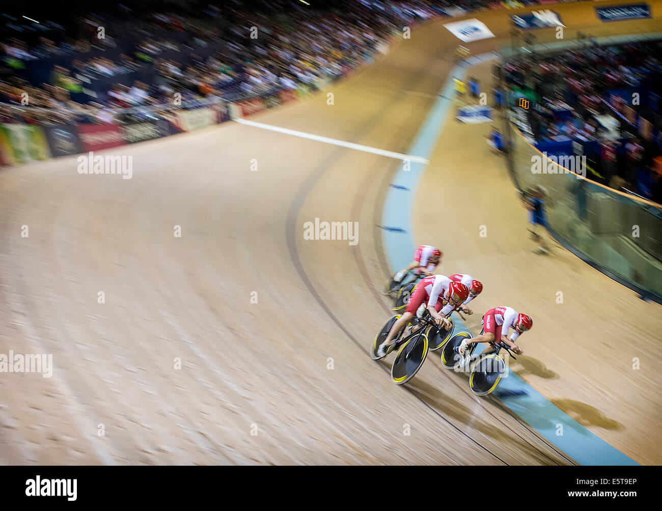 24. Juli 2014: Team Germany im Wettbewerb auf der Sir Chris Hoy Radrennbahn, Glasgow während der 20. Commonwealth Games in Schottland. Stockfoto