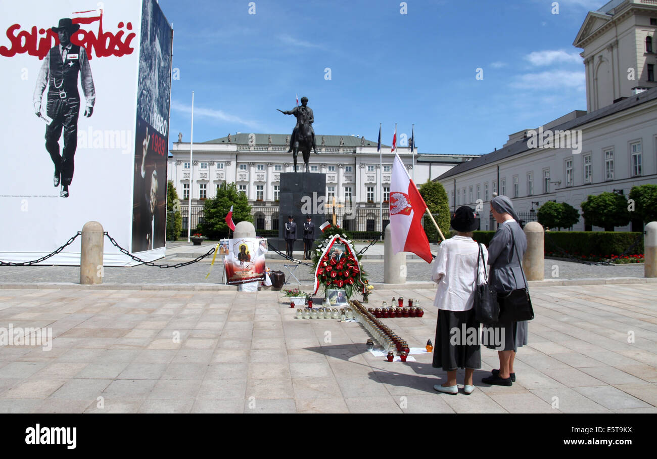 Feiern im Präsidentenpalast in Warschau zum 25 Jahrestag seit den ersten demokratischen Wahlen Stockfoto