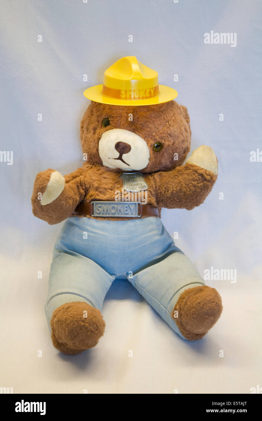 Ein Vintage pelzigen Smokey Bear Puppe, ca. 1950er Jahre Stockfoto