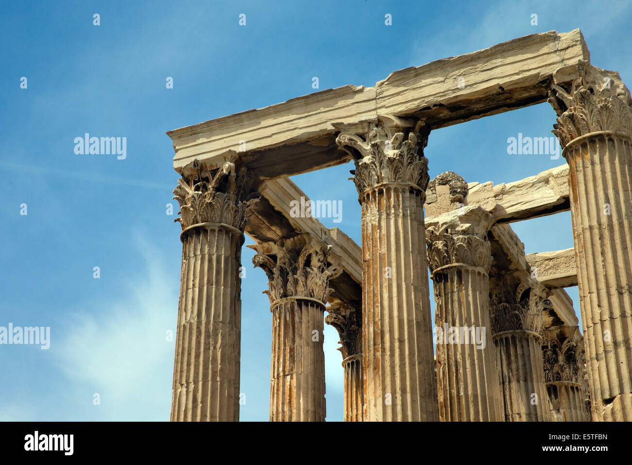 Tempel des Olympischen Zeus, Athen, Griechenland. Stockfoto