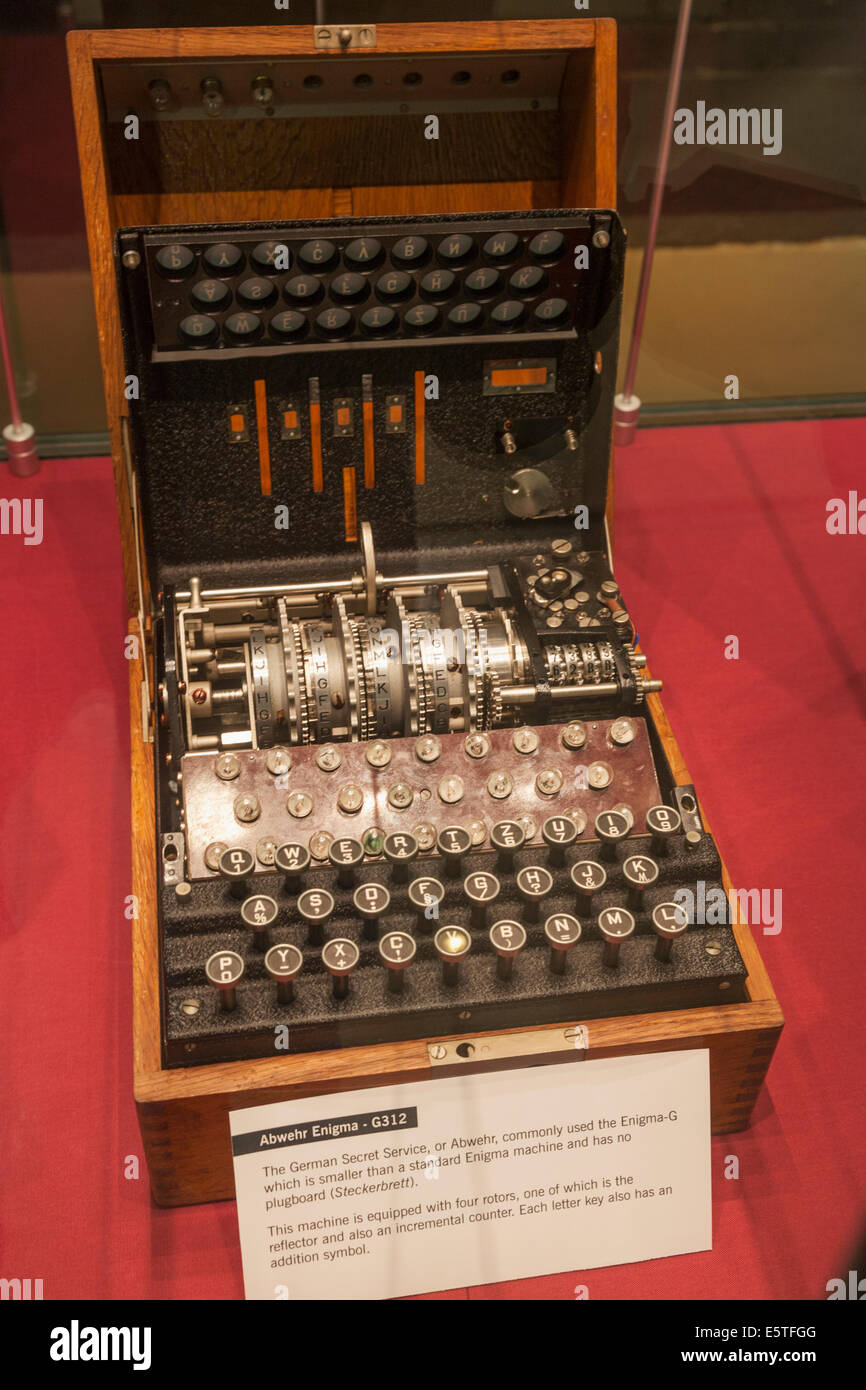 Buckinghamshire, Bletchley, Bletchley Park, England, deutschen Enigma-Maschine Stockfoto
