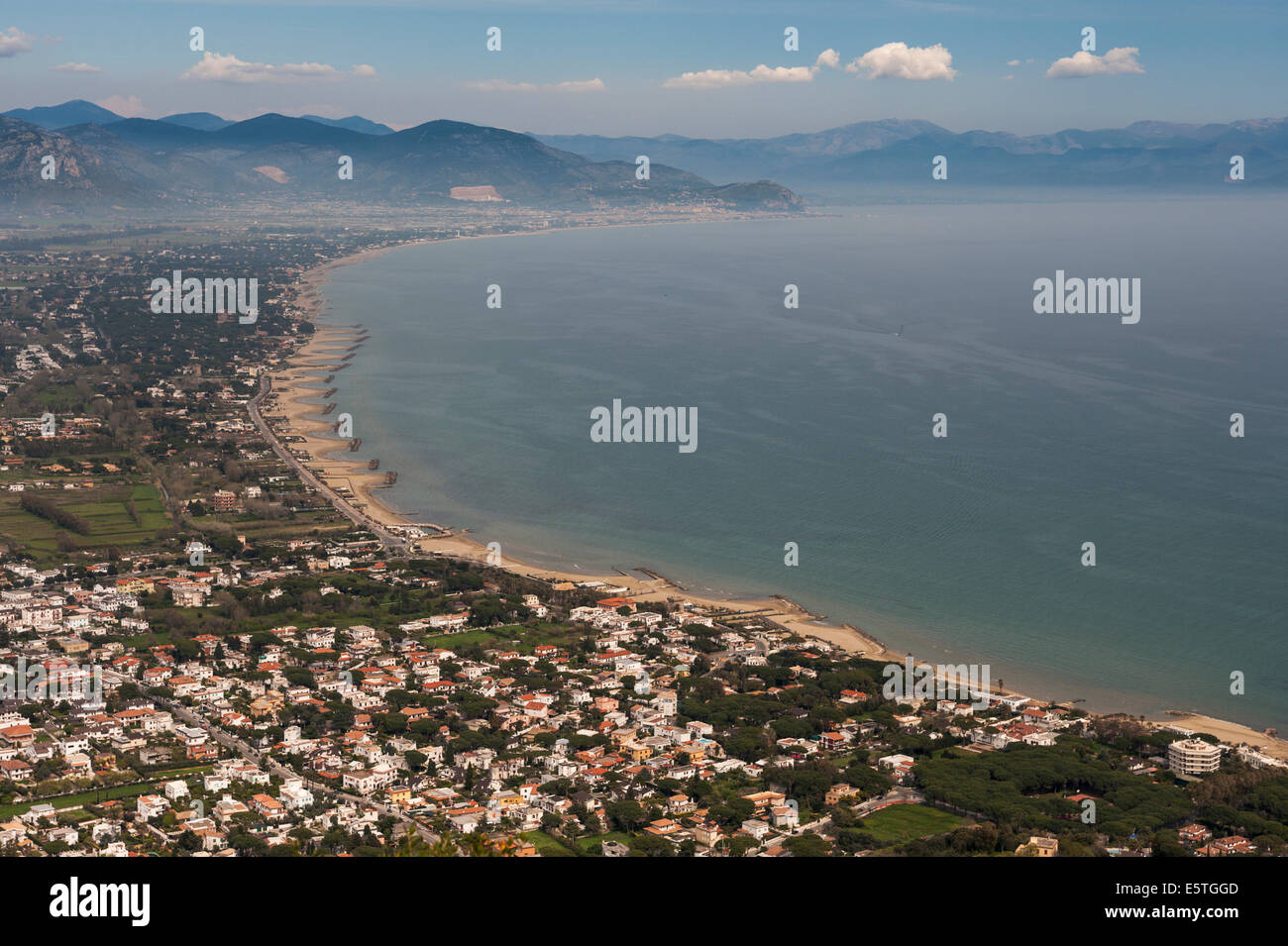 Blick von San Felice Circeo Nationalpark Parco Nazionale del Circeo, San Felice Circeo Lazio, Italien Stockfoto