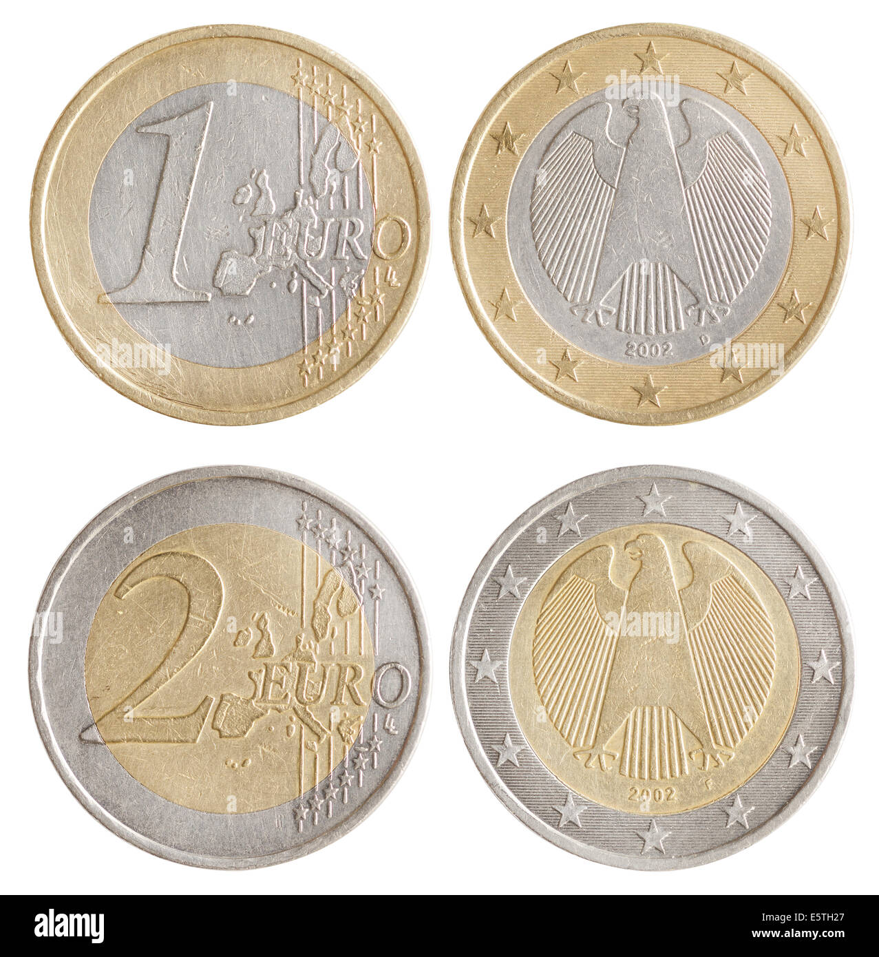 1 euro und 2 euro münzen -Fotos und -Bildmaterial in hoher Auflösung – Alamy