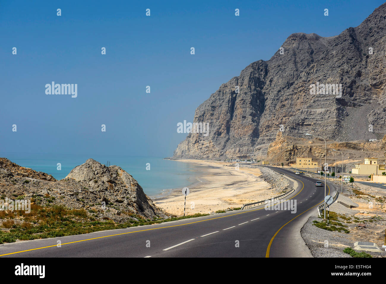 Khasab Küstenstraße, Musandam, Oman, Naher Osten Stockfoto