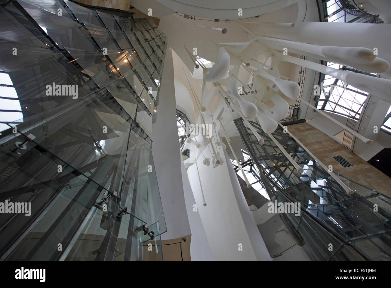 Interior Architecture Guggenheim Museum Bilbao Stockfotos