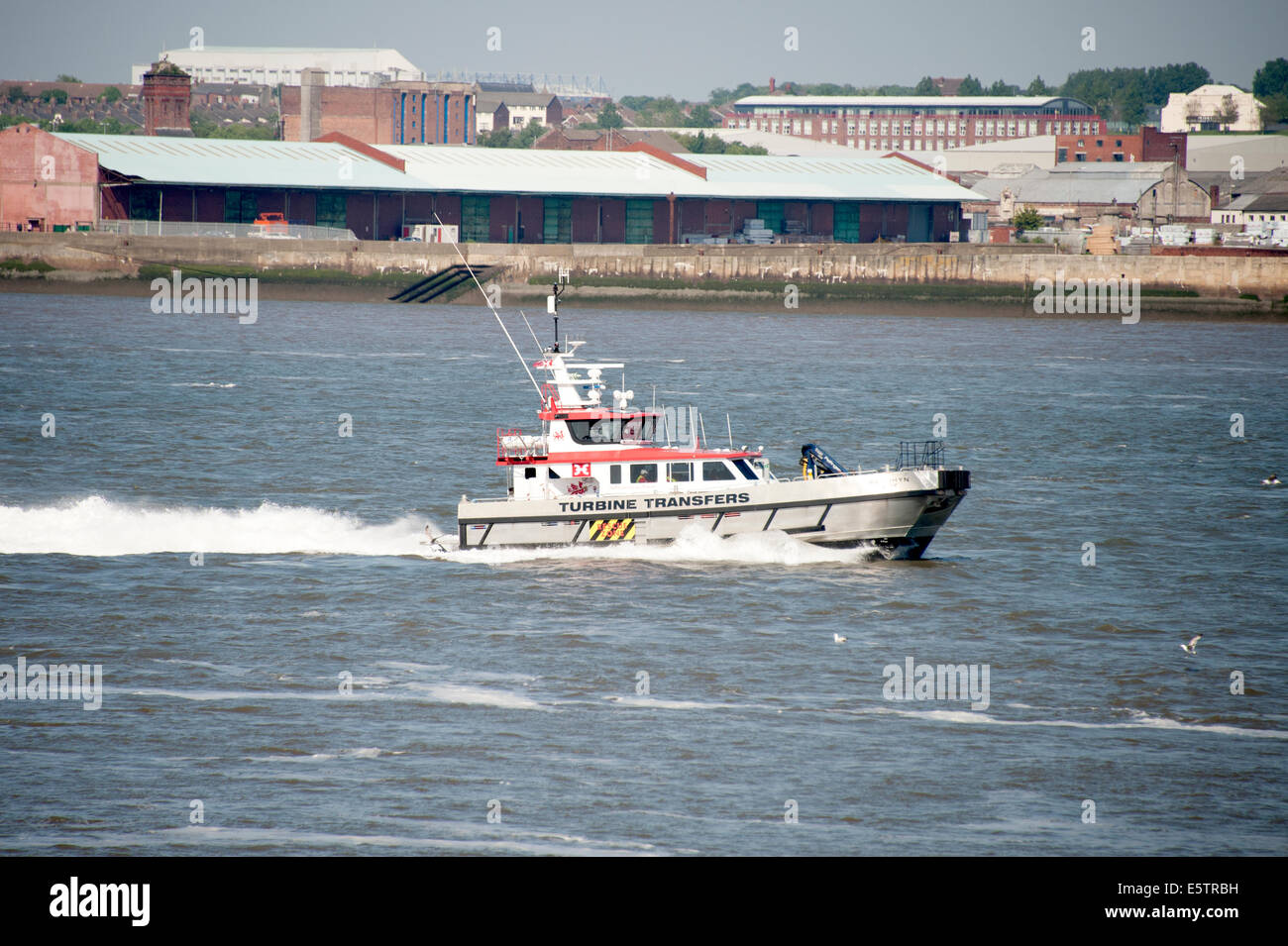 Wind Turbine Crew Transfer Schiff Boot Schiff Stockfoto
